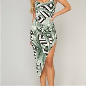 Fashion nova - leaf me alone dress - green